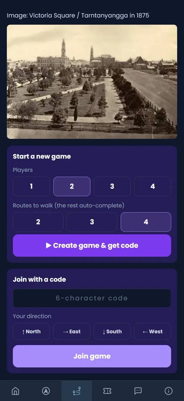 The Compass Challenge in Adelaide game journey screen.